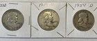 New Listing1951D 1954D 1954D Franklin 90% Silver Half Dollar Fine to Very Fine Condition F9