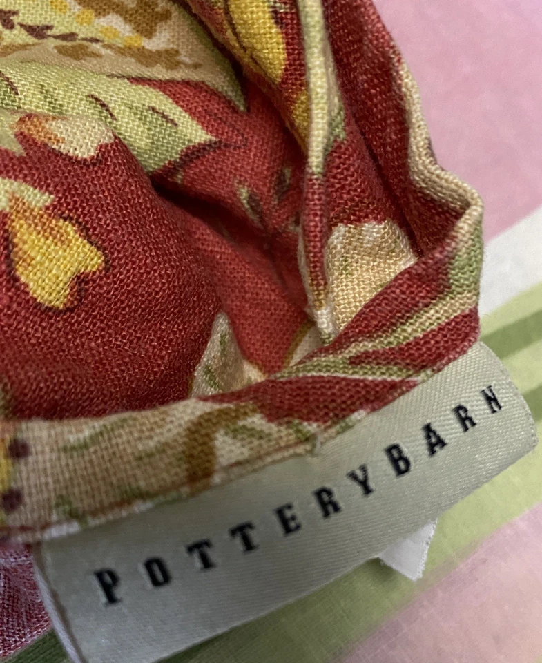 Capa de Edredom Queen POTTERY BARN Linho Jacobino Floral Linho Pesado Algodão *Falha - Imagem 4 de 4