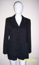 Vintage Hugo Buscati Wool Blend Blazer 5Button Front Single Breasted Black Sz 8P