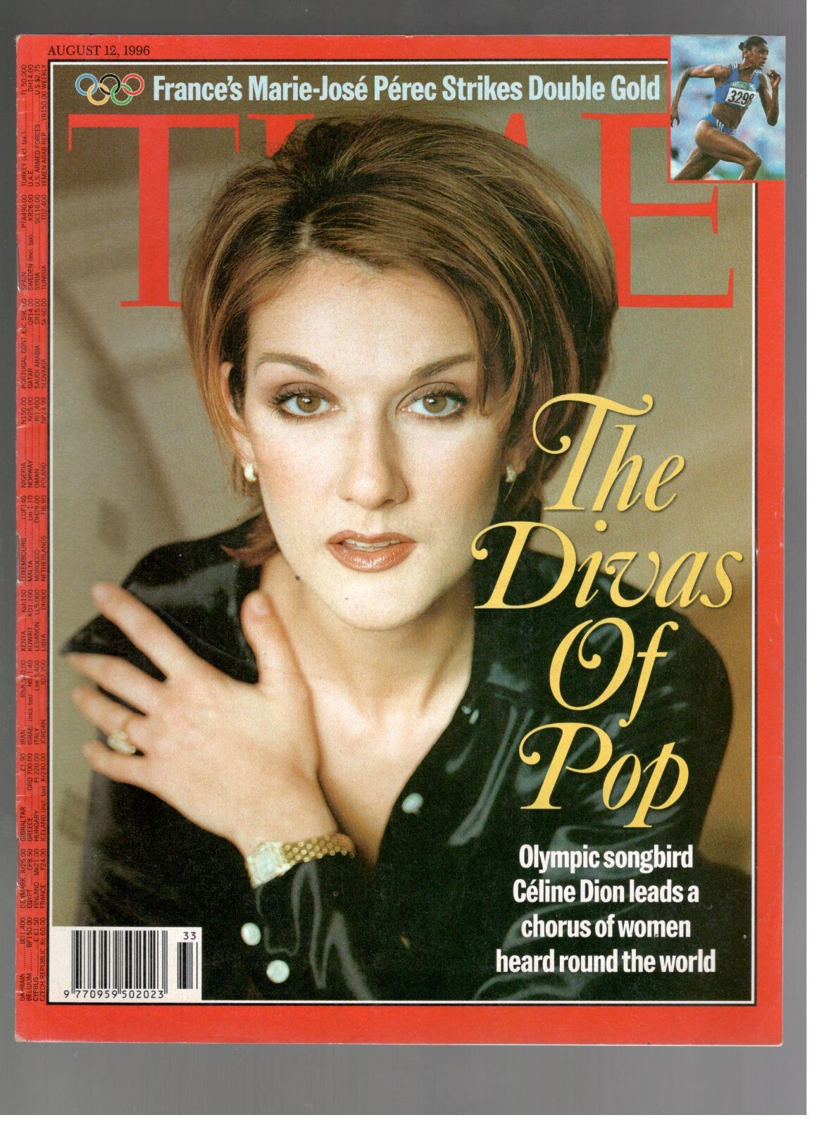 Celine Dion Time August 12, 1996 Magazine The Divas Of Pop