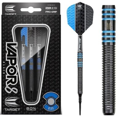 Dart Target Vapor8 Black Softdarts 18g Set - 80% Tungsten - Blue - Blau - NEU