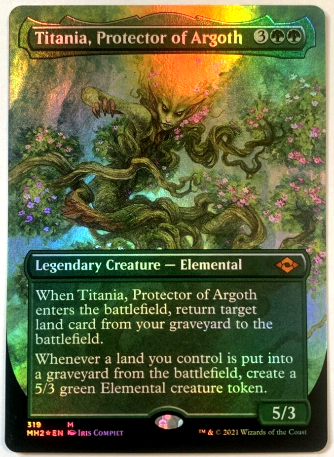 MTG Titania, Protector of Argoth *BORDERLESS FOIL* Modern Horizons
