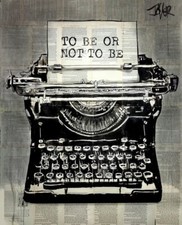 To Be Not To Be Vintage Typewriter, Loui Jover, Wall Decor Art Print 14" x 11"