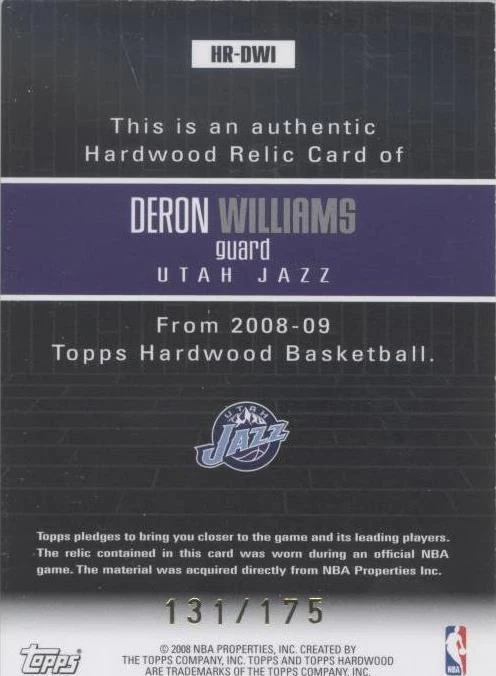 2008-09 Topps Hardwood - Deron Williams #HR-DWI