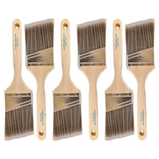 6PK 3"Angle House Wall,Trim Paint Brush Set Home Exterior or Interior Brushes