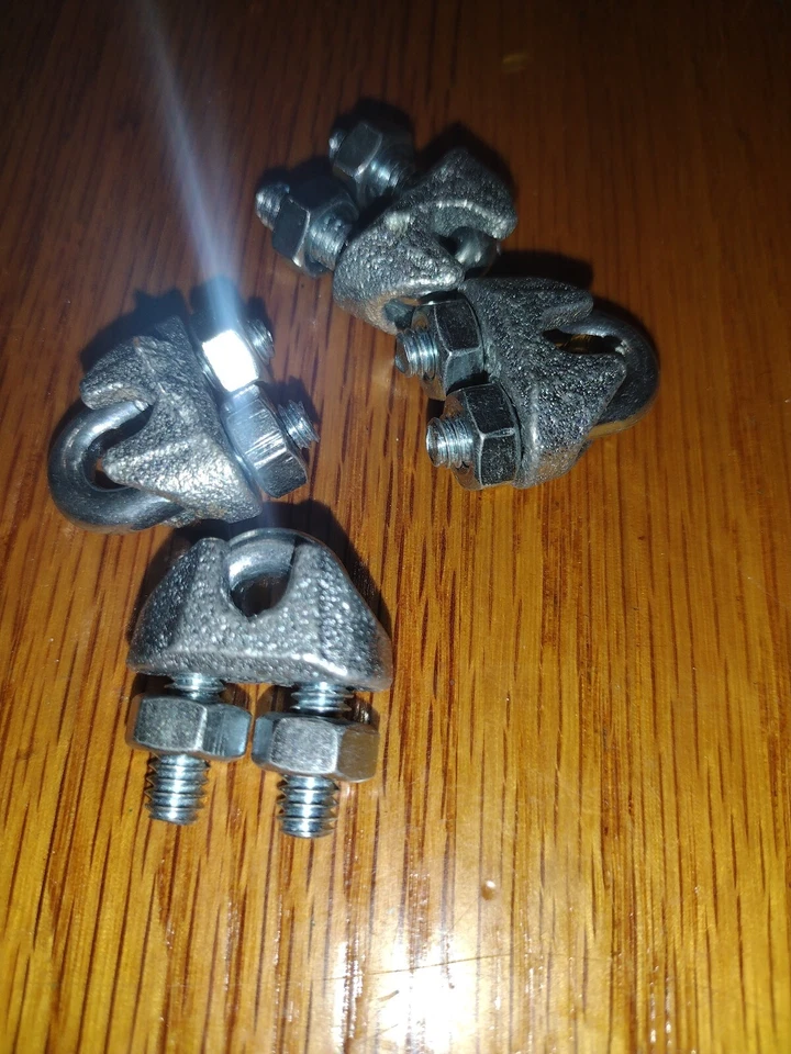 Abrazaderas de cable 3/16” pernos en U galvanizado cable abrazaderas clips paquete de 50 Foto 2 de 2