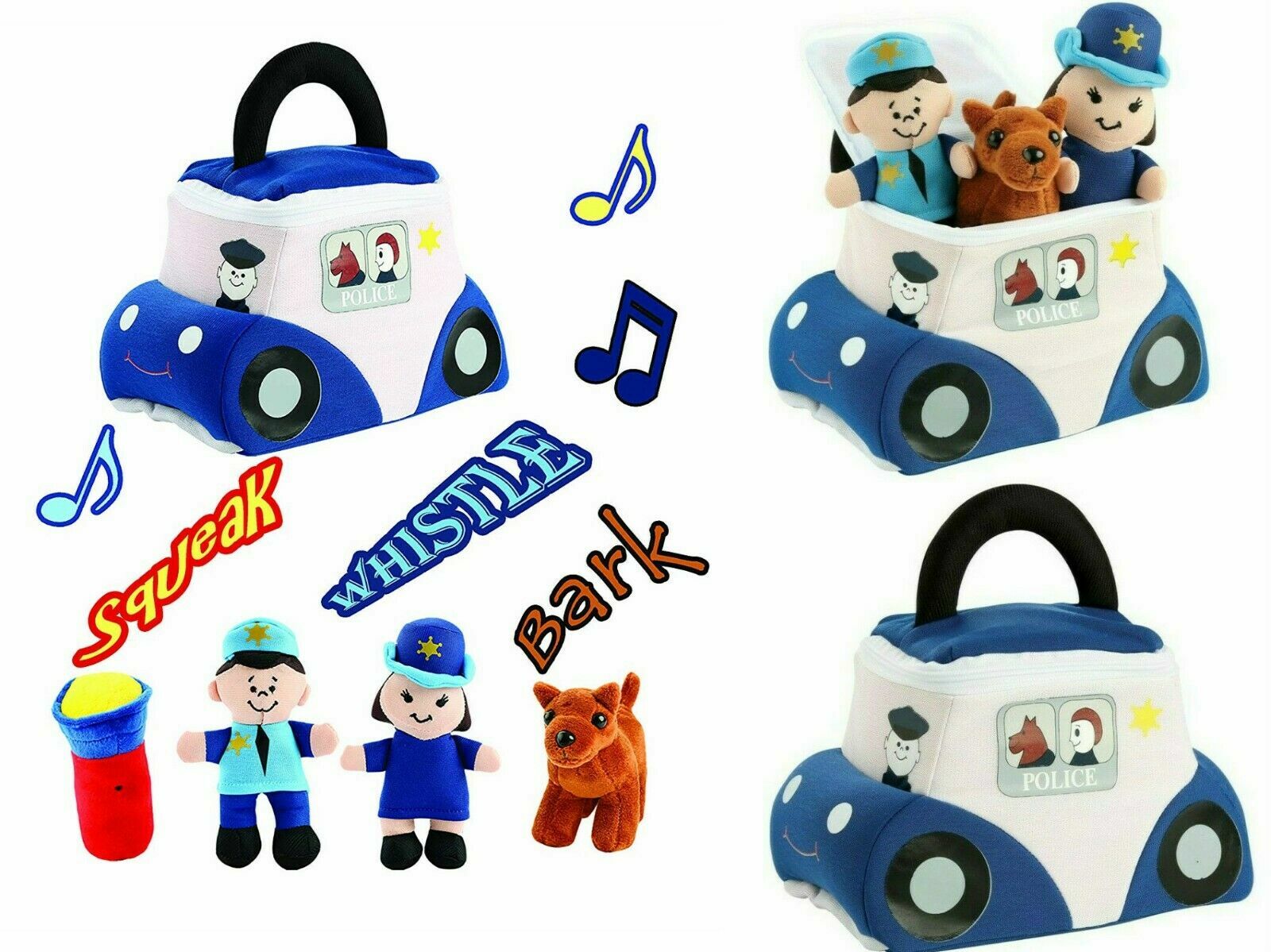 Plush Baby Toddler Toy Sound Police Car Fire Truck Elephant House-Noah Ark Gift