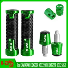 For KAWASAKI KDX200R KDX220R 125SR Handlebar Grips Handle Bar End Cap Tire Valve