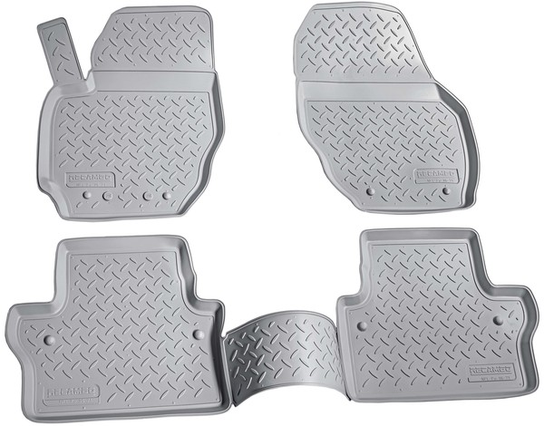 3D Gummi Fussmatten Passend FüR Volvo S80 Ii As Bj 2006 - 2016 Grau Mit Rand-image