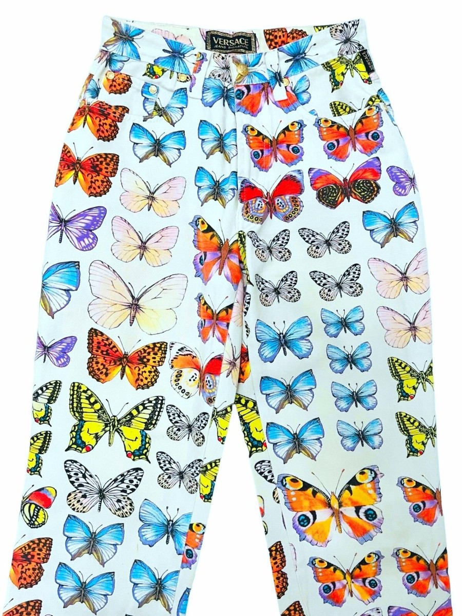 【送料&関税込】Versace Pants With Butterfly Print Rare Versace Butterfly Jeans – Vintage 1995 Signature Denim