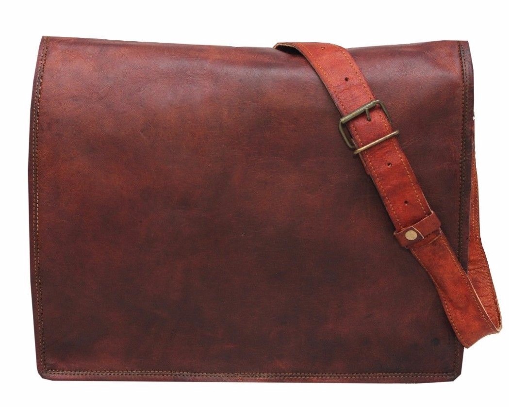 Men's Casual Business Genuine New Leather Messenger Shoulder Briefcase Bag Brown