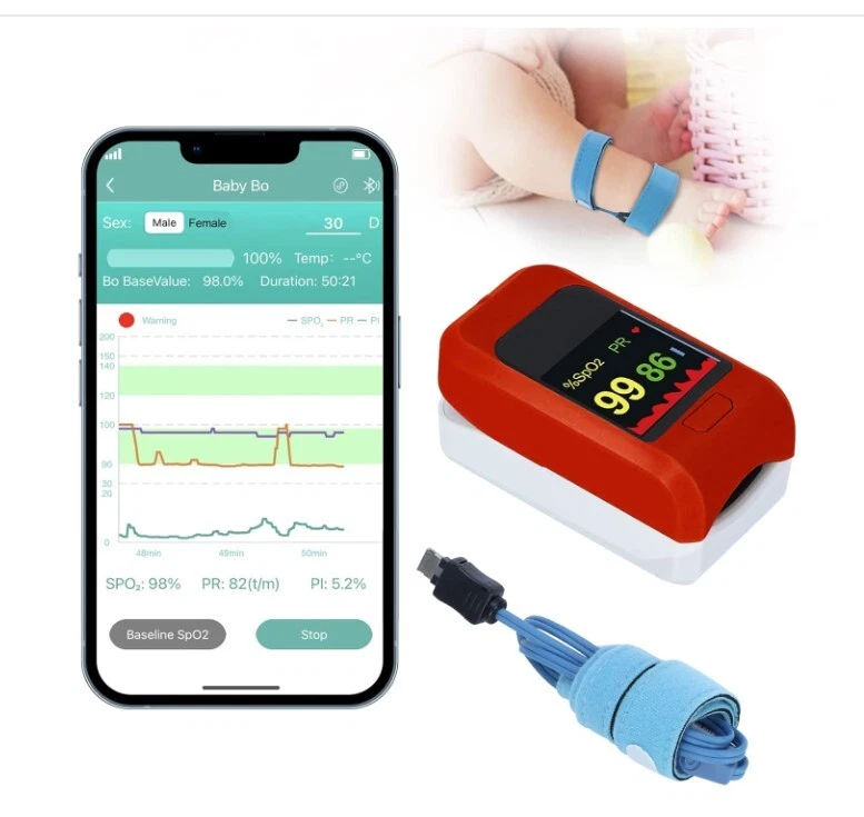 Baby Oxygen Monitor with Bluetooth App, Tracks Baby's Heart Rate, Oxy