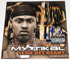 RAPPER MYSTIKAL SIGNED AUTHENTIC 'LET'S GET READY' 12x12 ALBUM FLAT LP PHOTO COA