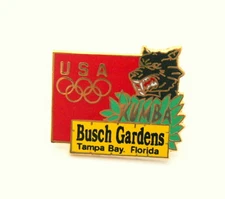 2 1990s USA Olympic Team Kumba Bush Gardens Tampa Bay Florida Pin NOS New