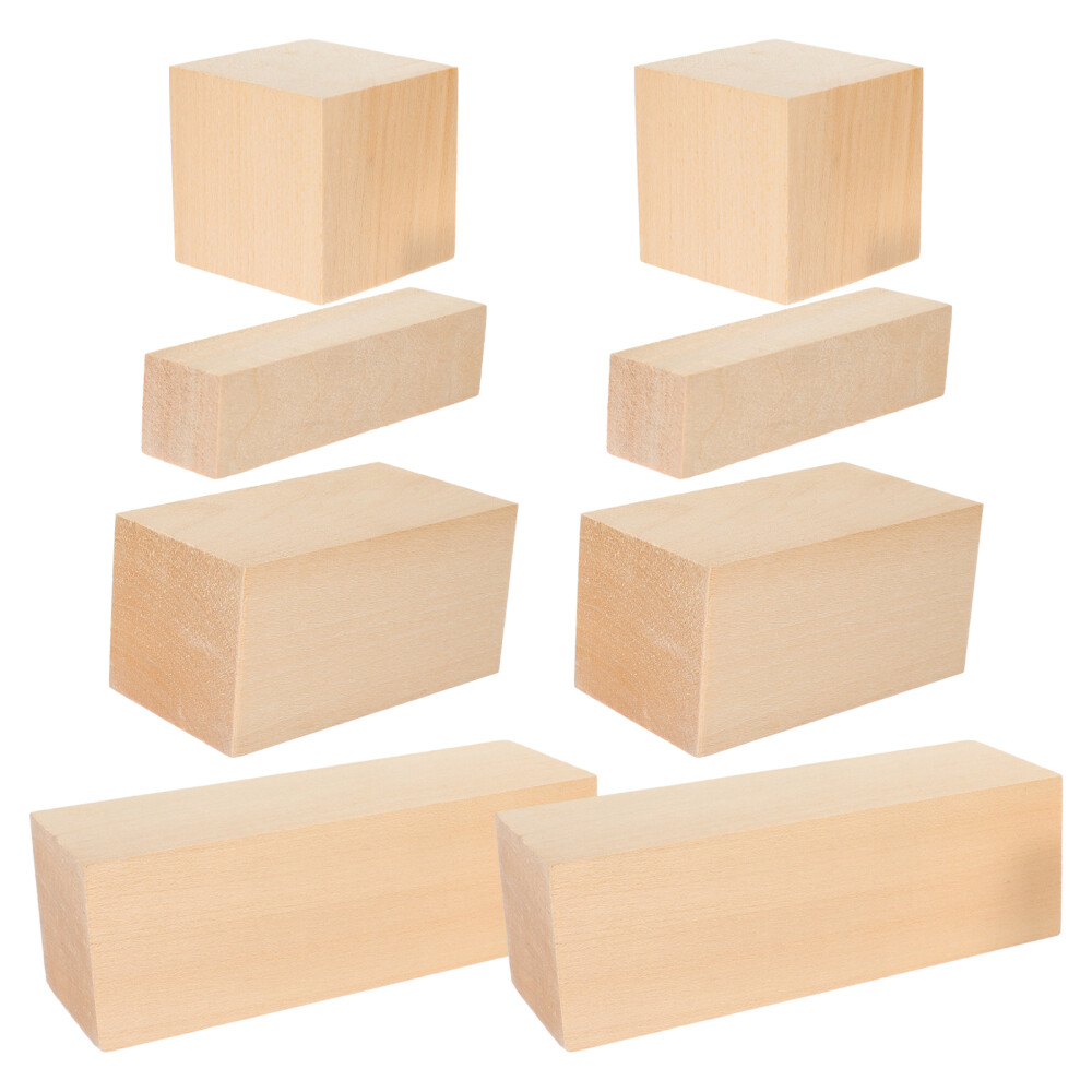 8 Pcs Wood Block Carving Tools Woodcarving Sculpting Blocks Blank eBay