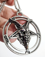 Baphomet Umgekehrter AnhäNger Halskette Ziege Von Mendes Pentagramm Okkult Sc...