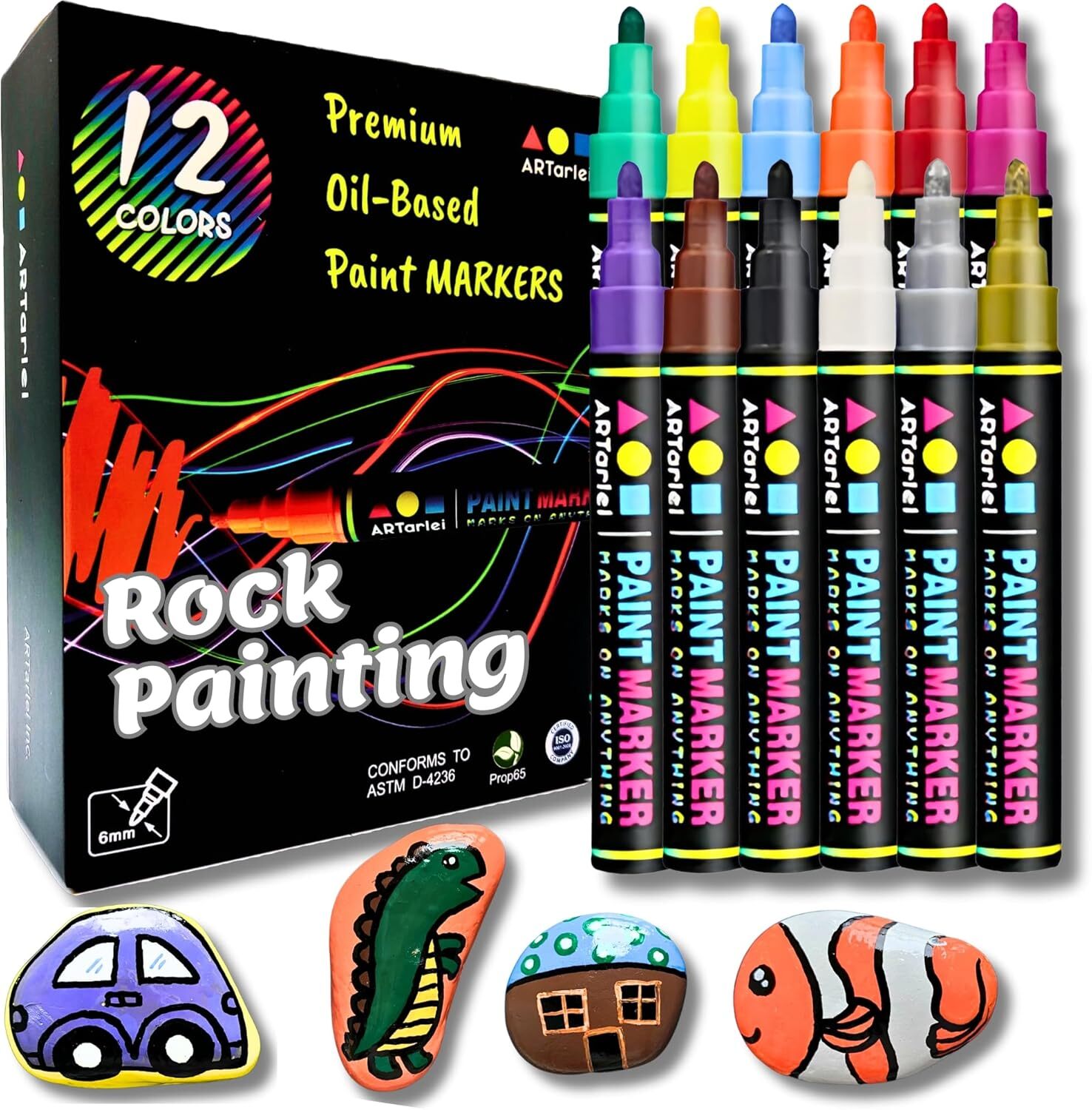Perfection Markers Pens 12 Vibrant Colors Permanent Oil-Based Waterproof-image