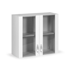 Pensile vetrina 2 Ante legno e vetro Cm 80X30X72H kit da cucina componbile