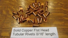 SOLID COPPER TUBULAR RIVET 1000pcs. 8/16" LEATHER RIVET SEMI TUBULAR not plated 