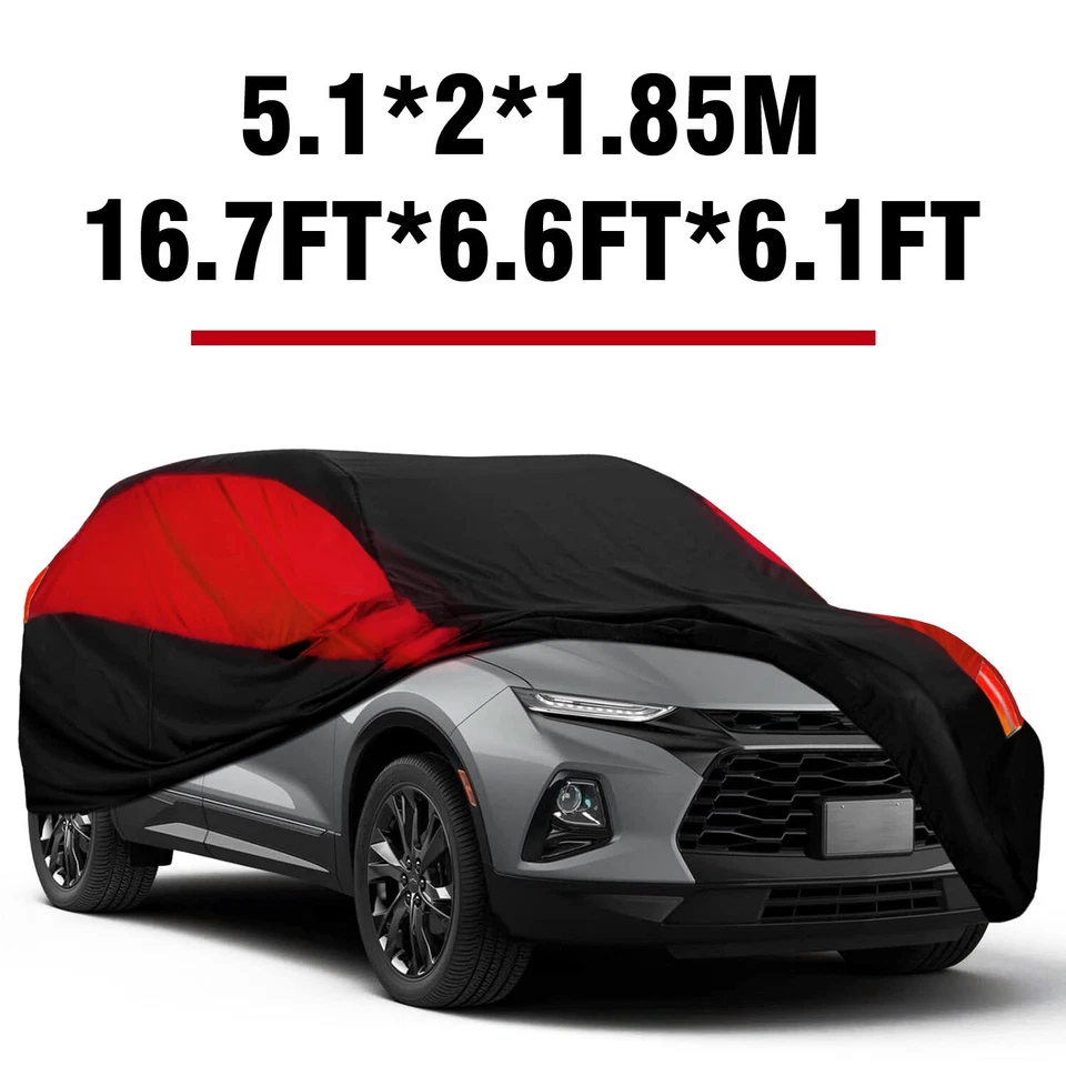 Cubierta completa de auto para Nissan SUV negra y roja exterior UV nieve polvo resistente a la lluvia Foto 3 de 4