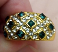 Ring in Yellow Gold plated UK Qand USA size 8 lattice work band