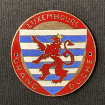 LUXEMBOURG FLANDERS LION GRAND DUCHE ENAMEL VINTAGE CAR BADGE EMBLEM INSIGNIA