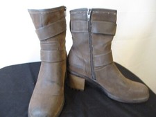 Sonoma Size 10 Brown Leather High Ankle Boots w/ Side Zippers
