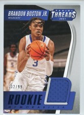 2021-22 Panini Chronicles Draft Threads BRANDON BOSTON JR. BLUE Jersey RC 32/99