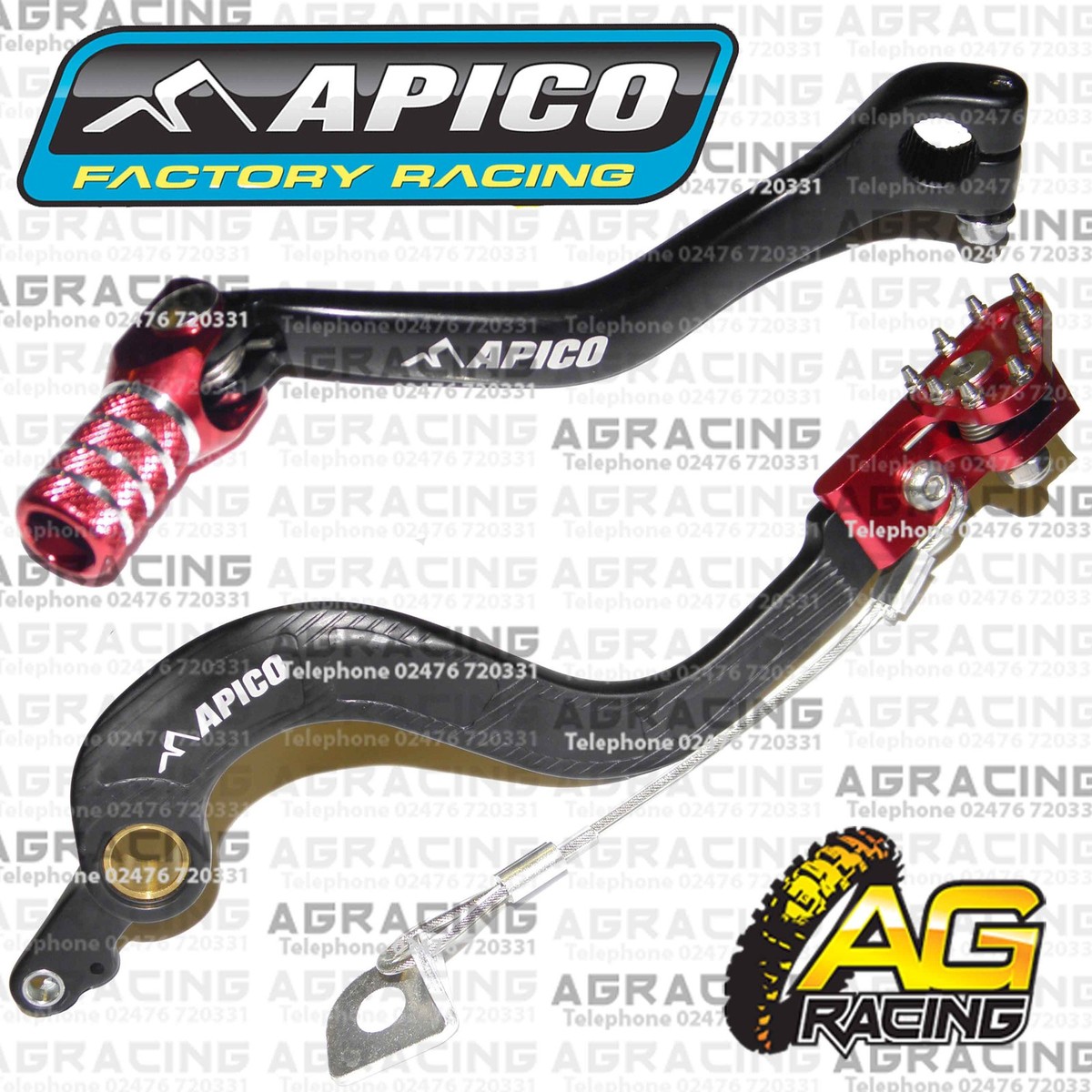 prt… Apico Black Red Rear Brake & Gear Pedal Lever For Honda CR