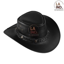 Western Style Genuine Leather Cowboy hat for Men and Women Shapeable Wide Brim