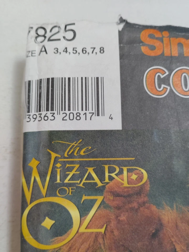 Lion Kids Childs 3-8 Costume Simplicity 7825 Sewing Pattern Wizard Of Oz Suit - Image 2 of 4