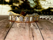 Italy 14k Gold Finish Cluster CZ VVS Cut Custom Slugs Top Bottom Set GRILLZ