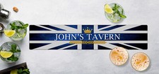 Personalisiert Bar Runner Mat - Blau Union Jack Heimbartisch Bar Bier Matte
