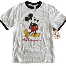 Disney Parks Mickey Mouse Ringer T-shirt Vintage Style Classic Medium NWT