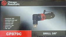 Chicago Pneumatic CP879C Air Power Drill 3/8 Inch 10 mm Keyed Chuck Angle Handle