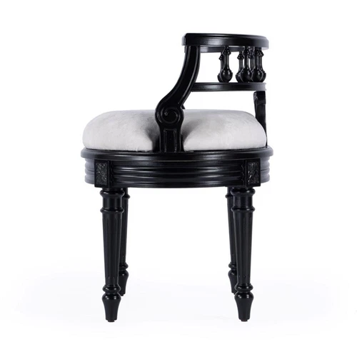 Butler Specialty Company Hathaway Upholstered 22.5"W Vanity Seat -Black Licorice - Picture 5 of 8
