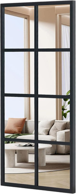 Wall Mirror 24'' X 36'', Rectangle Window Pane Decorative Mirror, Metal Framed Wal