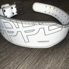 UPPPER Lifting Belt silver With Double Prong Buckle (Silver) size small