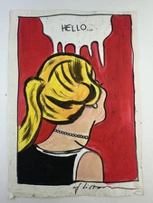 Roy Lichtenstein COA Art Painting Original Drawing Vintage Paper Signed