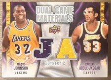 2009-10 Upper Deck Dual Game Materials Magic Johnson Kareem Abdul-Jabbar DG-MK