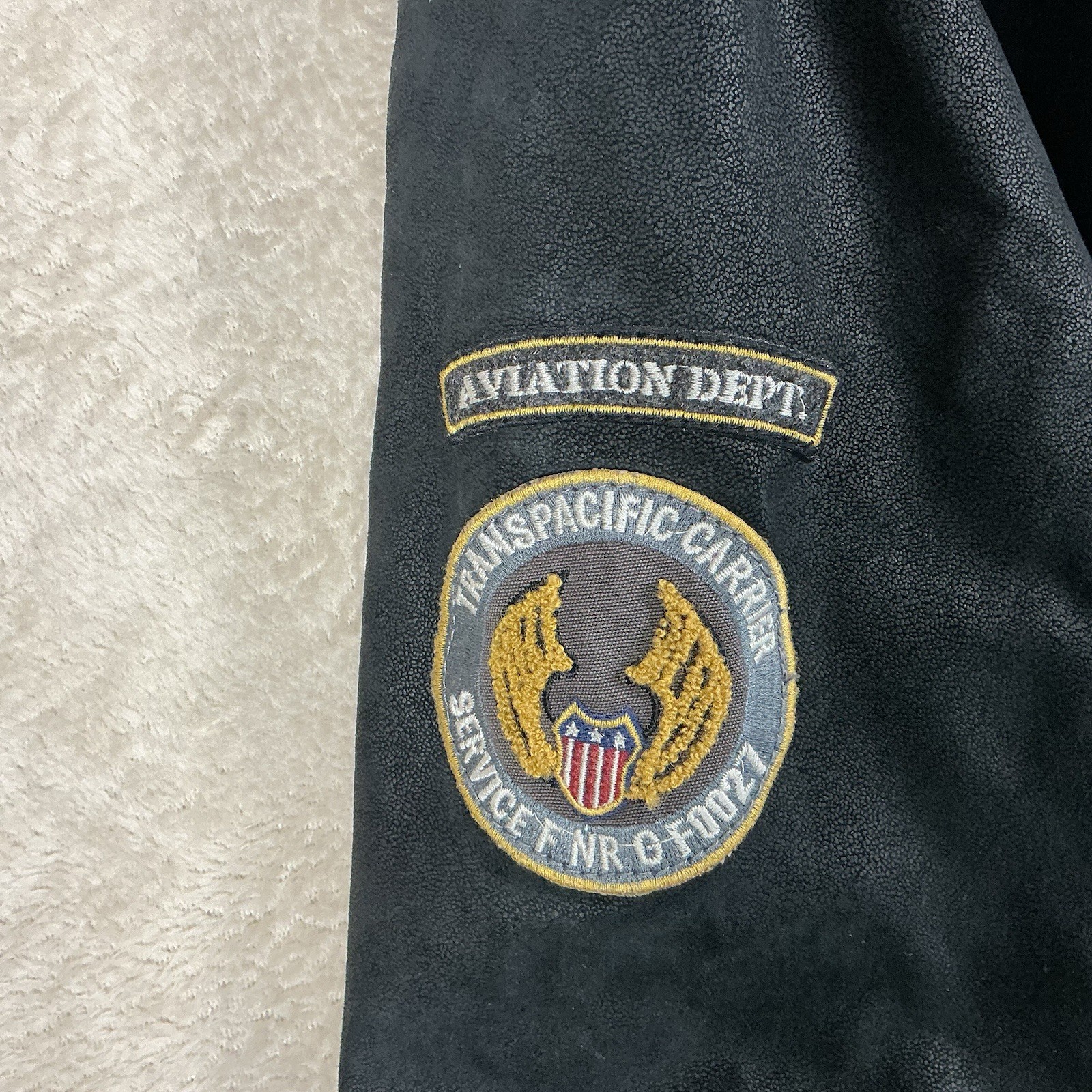 Mens Aviation Jacket USA Leather Cargo Vintage Retro Black Medium TopGun Quality image 3