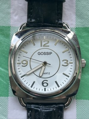 Gossip Silver Tone Black Band Women s Quartz Watch