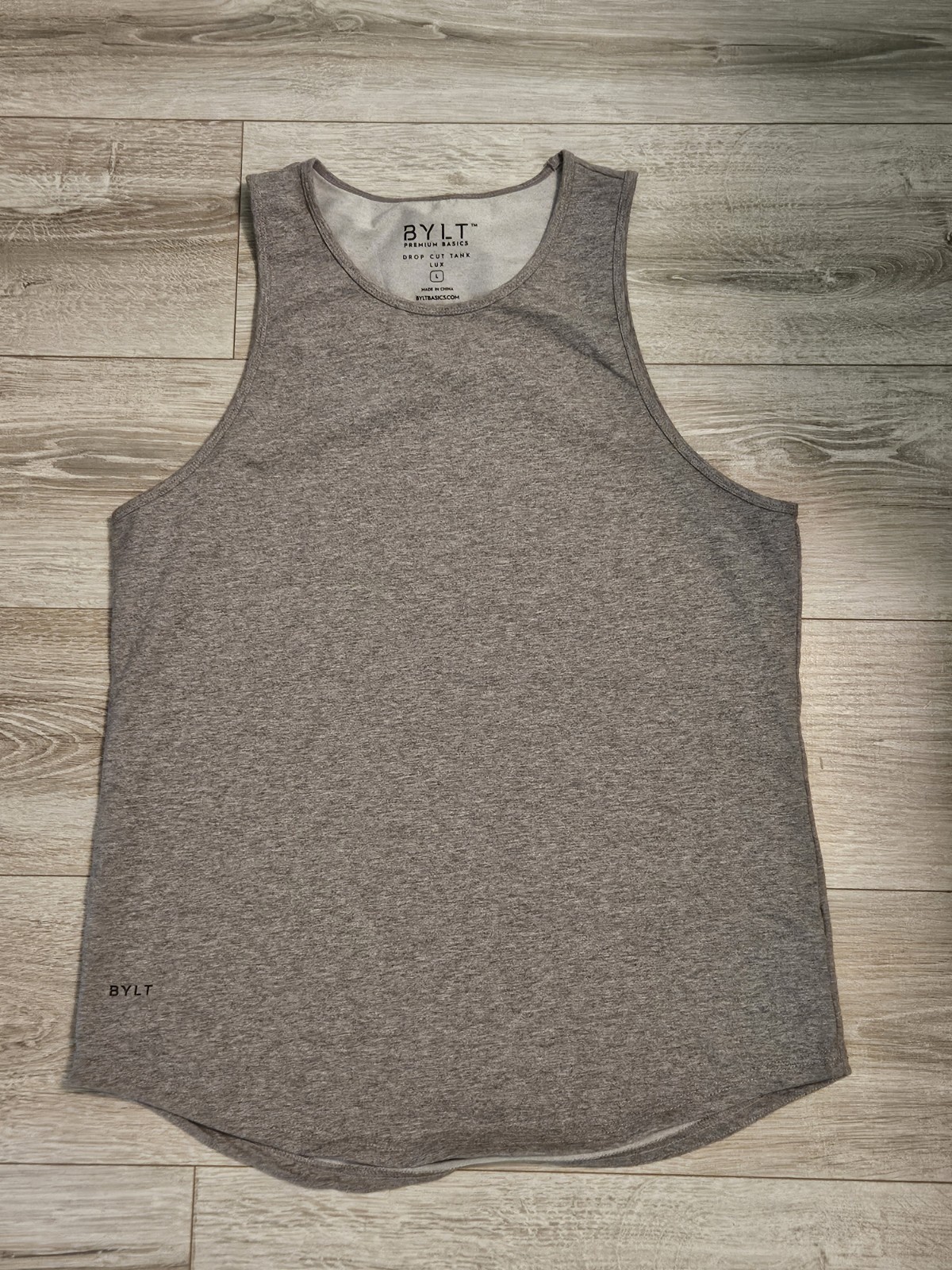 BYLT Premium Basics Crop Cut Tank Lux NWOT SZ L Gray Casual Minimalist