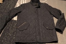barbour powell quilted jacket Mens Size Small Black Farmers Walking