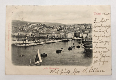 AK Triest 1901 Panorama Hafen Molo Giuseppina Schiffe gelaufen