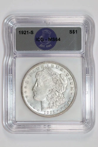 1921-S MORGAN DOLLAR ICG MS64