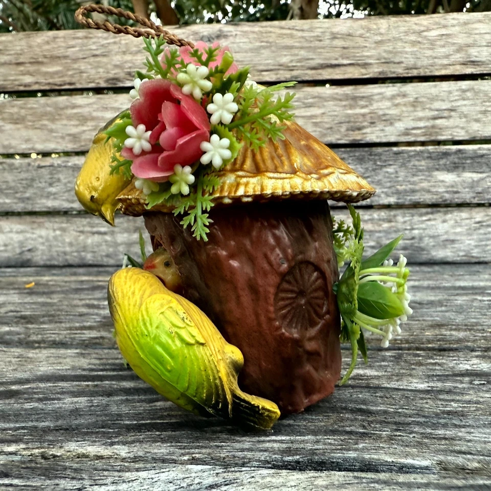 Vintage Hand-Painted Blowmold Birdhouse Ornament Hanging for Garden  5" - Image 3 of 4