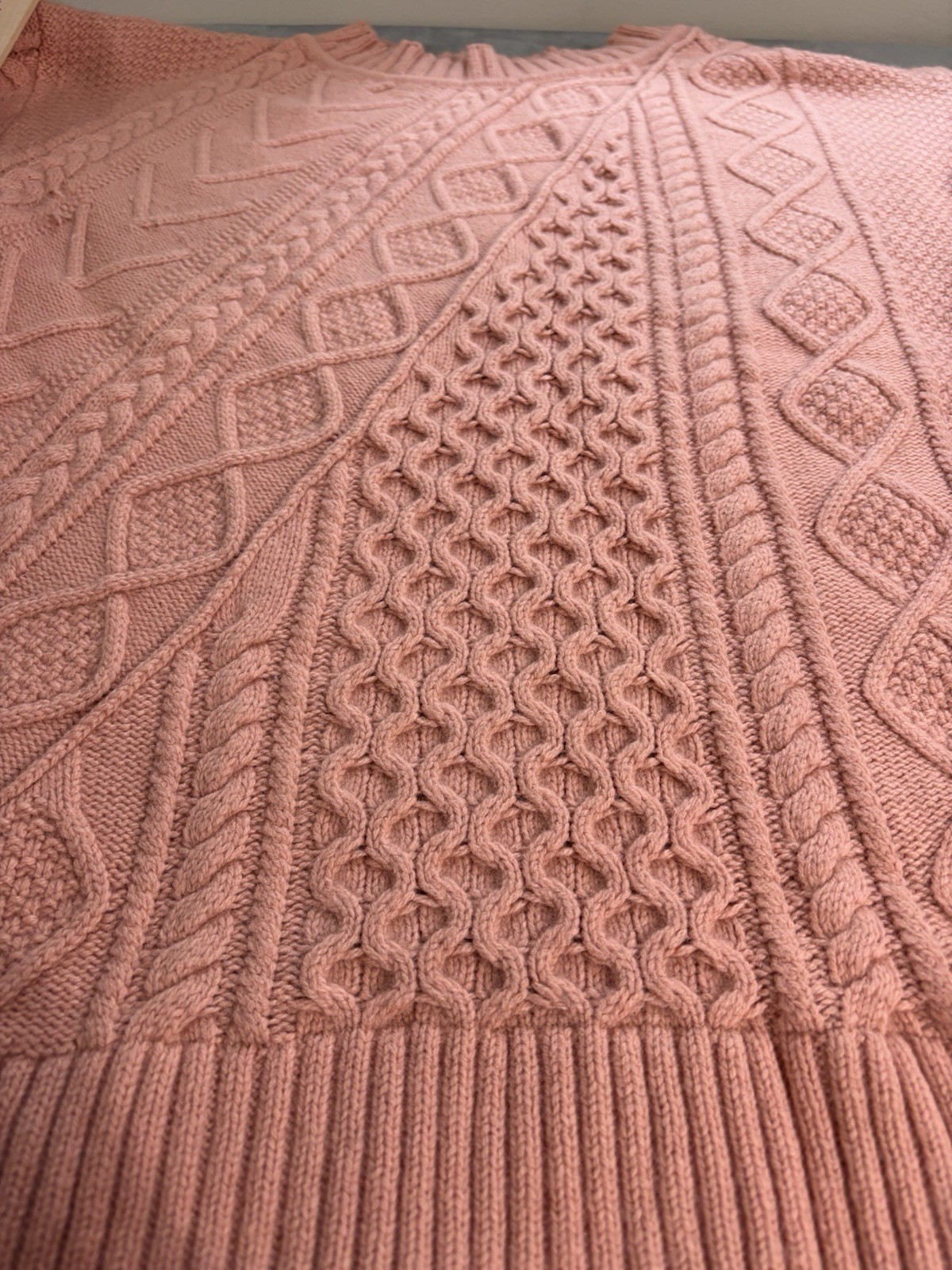 J. Crew Womens M Cableknit Patchwork Oversized Ch… - image 6