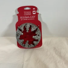 Yankee Candle Jar Topper Illuma-Lid, 2011 Christmas Silver Snowman Trees