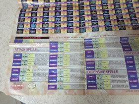 NES DRAGON WARRIOR IV MONSTER & SPELL CHART POSTER! NINTENDO ENIX DRAGON QUEST 4